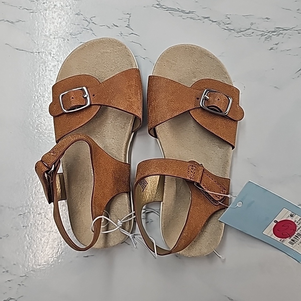 Cat & Jack Shaelyn Sandals Girls Size 9 Cognac